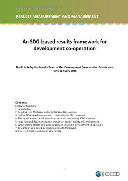 An SDG-based results framework for development co