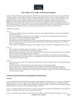 SSA Under 14 to Under 19 Practice Structure