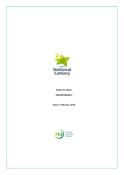 Rules for Game &ldquo;&euro;50,000 Richer&rdquo; Issue 1 February, 2016