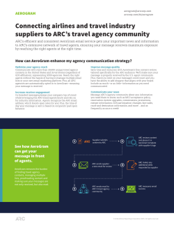 AeroGram Product Sheet - Airlines Reporting Corporation