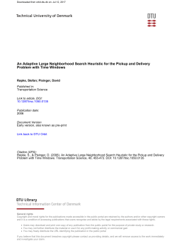 An Adaptive Large Neighborhood Search Heuristic for