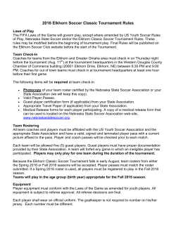 2016 Elkhorn Soccer Classic Tournament Rules