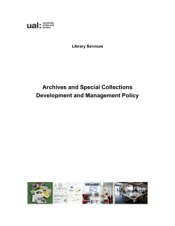 Archives and Special Collections Development and Management