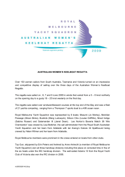 AUSTRALIAN WOMEN`S KEELBOAT REGATTA