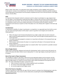 Rugby Ontario - Playing Down Forms