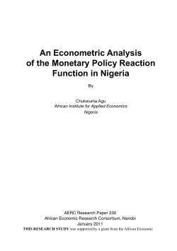 An Econometric Analysis of the Monetary Policy Reaction Function
