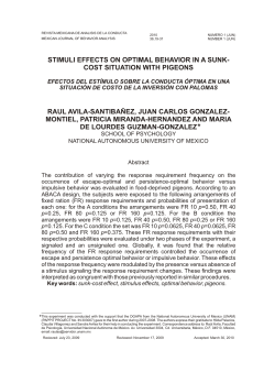 stimuli effects on optimal behavior in a sunk- cost