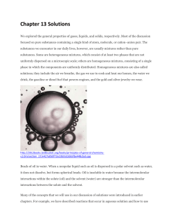 The Role of Enthalpy in Solution Formation