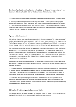 (QQI) in relation to the preparation of a new Statement of Strategy for