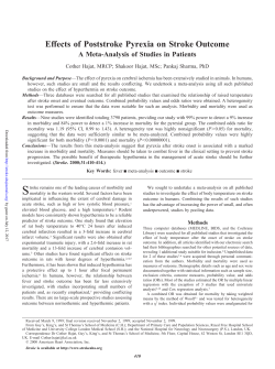 Effects of Poststroke Pyrexia on Stroke Outcome