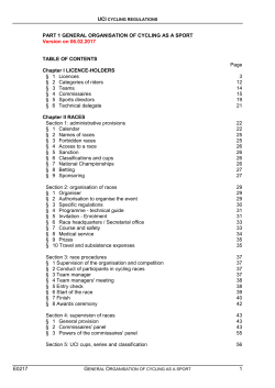 E0217 1 PART 1 GENERAL ORGANISATION OF CYCLING