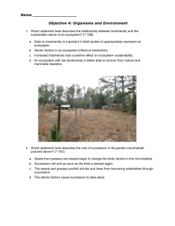 Name Objective 4: Organisms and Environment Which statement
