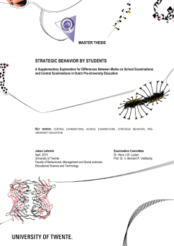 strategic behavior by students - University of Twente Student Theses