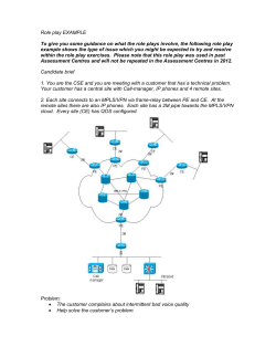 Role play EXAMPLE To give you some guidance on what