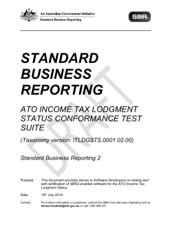 FBT Self-Certification Taxonomy Level Conformance Test Suite