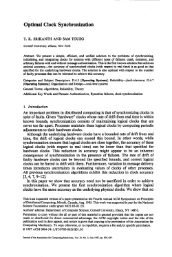 Optimal Clock Synchronization