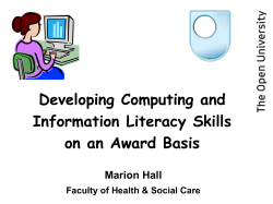 The SORRs project - The Open University