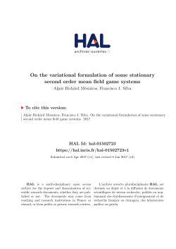On the variational formulation of some stationary second - HAL