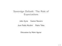 Sovereign Default: The Role of Expectations