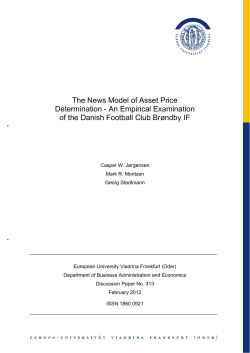 The News Model of Asset Price Determination