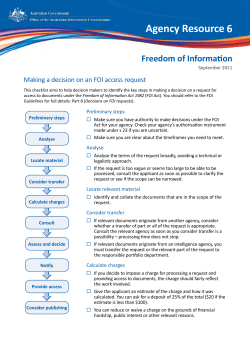 Agency resources: FOI - Making a decision on an FOI access request