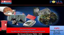 PAPU Strategy Conference Berne, SH April, 2015 Financial inclusion