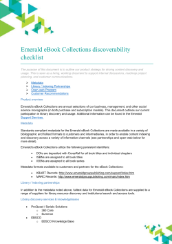eBooks discovery checklist