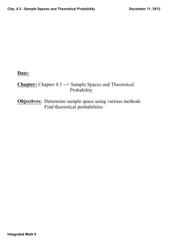 Sample Spaces and Theoretical Probability