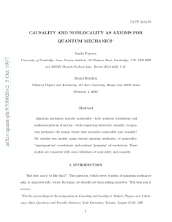 Causality and Nonlocality as Axioms for Quantum Mechanics