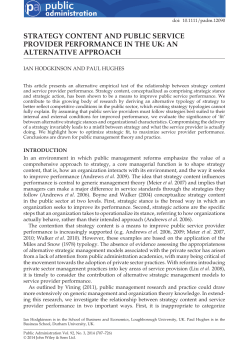 Strategy content and public service provider performance in the uk