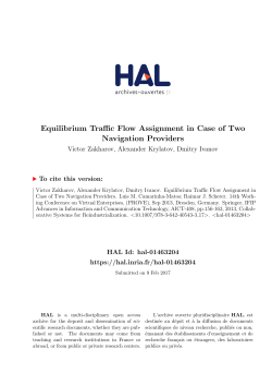Equilibrium Traffic Flow Assignment in Case of Two - HAL
