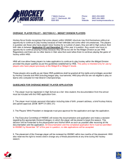 OVERAGE PLAYER POLICY