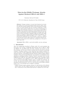 Meet-in-the-Middle Preimage Attacks Against Reduced SHA