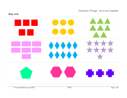 Counting to 10 bingo &ndash; one to one recognition Bingo cards