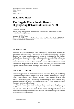 The Supply Chain Puzzle Game