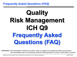 Quality Risk Management ICH Q9