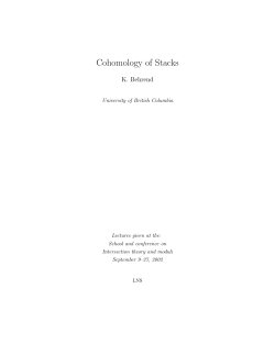 Cohomology of Stacks