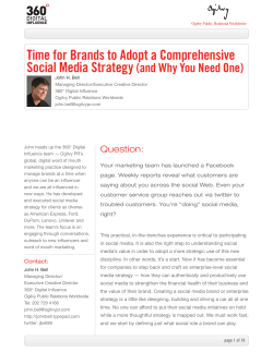 Time for Brands to Adopt a Comprehensive Social Media Strategy