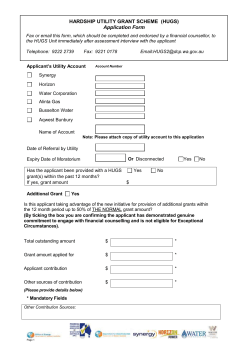 HARDSHIP UTILITY GRANT SCHEME (HUGS)