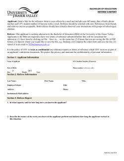 bachelor of education referee`s report