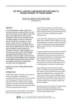 IOT DECK: A DIGITAL CARD-BASED IDEATION GAME TO INSPIRE