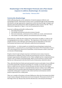 Disadvantage on the Mornington Peninsula (MP)