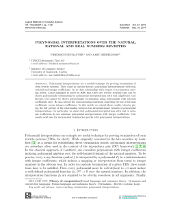 POLYNOMIAL INTERPRETATIONS OVER THE