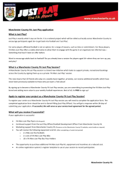 Manchester County FA Just Play Private Session
