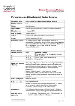PDR - Policy - the University of Salford