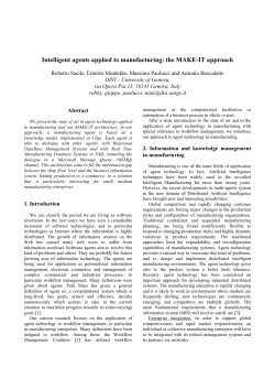 Intelligent agents applied to manufacturing: the MAKE IT