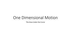 One Dimensional Motion