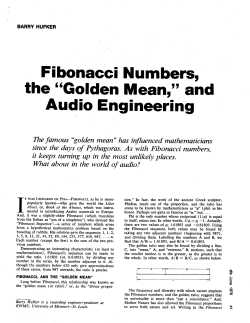 Fibonacci Numbers, Audio Engineering