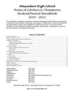 AHS Handbook 2010-2011 - Atascadero High School