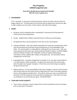 City of Saginaw Softball League By-Laws